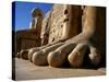 Luxor, Massive Feet on a Statue in the Temple of Karnak, Egypt-Mark Hannaford-Stretched Canvas