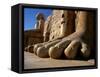 Luxor, Massive Feet on a Statue in the Temple of Karnak, Egypt-Mark Hannaford-Framed Stretched Canvas