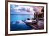 Luxury Beach Resort, Bungalow near Endless Pool over Sea Sunset, Evening on Tropical Island, Summer-Anna Omelchenko-Framed Photographic Print