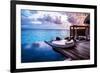 Luxury Beach Resort, Bungalow near Endless Pool over Sea Sunset, Evening on Tropical Island, Summer-Anna Omelchenko-Framed Photographic Print