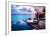 Luxury Beach Resort, Bungalow near Endless Pool over Sea Sunset, Evening on Tropical Island, Summer-Anna Omelchenko-Framed Photographic Print