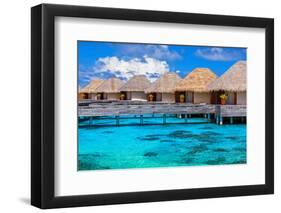 Luxury Beach Resort on Maldives, Many Cute Bungalows Standing on Transparent Water, Indian Ocean, R-Anna Omelchenko-Framed Photographic Print