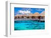 Luxury Beach Resort on Maldives, Many Cute Bungalows Standing on Transparent Water, Indian Ocean, R-Anna Omelchenko-Framed Photographic Print