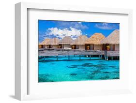 Luxury Beach Resort on Maldives, Many Cute Bungalows Standing on Transparent Water, Indian Ocean, R-Anna Omelchenko-Framed Photographic Print