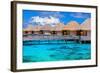 Luxury Beach Resort on Maldives, Many Cute Bungalows Standing on Transparent Water, Indian Ocean, R-Anna Omelchenko-Framed Photographic Print