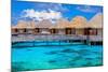 Luxury Beach Resort on Maldives, Many Cute Bungalows Standing on Transparent Water, Indian Ocean, R-Anna Omelchenko-Mounted Photographic Print