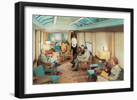 Luxury Lounge Car on Train-null-Framed Art Print