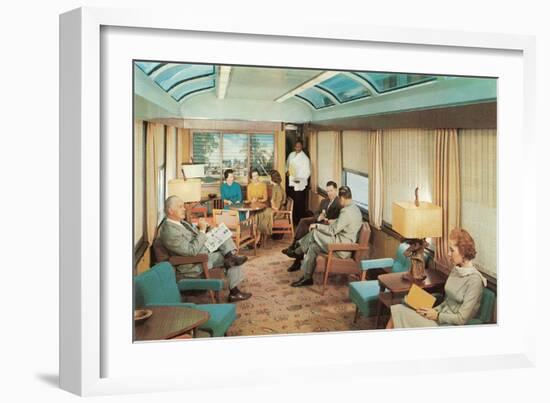 Luxury Lounge Car on Train-null-Framed Art Print