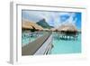 Luxury Overwater Vacation Resort on Bora Bora-pljvv-Framed Photographic Print