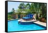 Luxury Resort Pool and Hotel Garden in Aruba.-MaxkateUSA-Framed Stretched Canvas