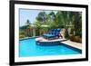 Luxury Resort Pool and Hotel Garden in Aruba.-MaxkateUSA-Framed Photographic Print