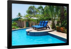 Luxury Resort Pool and Hotel Garden in Aruba.-MaxkateUSA-Framed Photographic Print