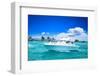 Luxury Yatch in Beautiful Ocean-SurangaWeeratunga-Framed Photographic Print