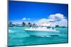 Luxury Yatch in Beautiful Ocean-SurangaWeeratunga-Mounted Photographic Print