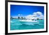 Luxury Yatch in Beautiful Ocean-SurangaWeeratunga-Framed Photographic Print