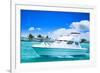 Luxury Yatch in Beautiful Ocean-SurangaWeeratunga-Framed Photographic Print