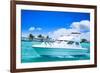 Luxury Yatch in Beautiful Ocean-SurangaWeeratunga-Framed Photographic Print