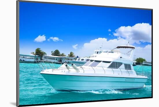 Luxury Yatch in Beautiful Ocean-SurangaWeeratunga-Mounted Photographic Print