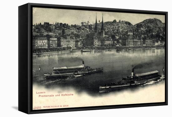 Luzern, Luzerner See, Dampfer Victoria Und Schweiz-null-Framed Stretched Canvas