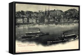 Luzern, Luzerner See, Dampfer Victoria Und Schweiz-null-Framed Stretched Canvas