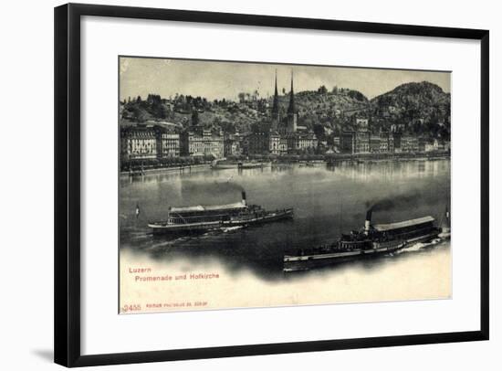Luzern, Luzerner See, Dampfer Victoria Und Schweiz-null-Framed Giclee Print