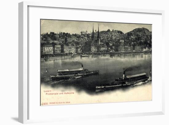 Luzern, Luzerner See, Dampfer Victoria Und Schweiz-null-Framed Giclee Print