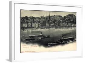Luzern, Luzerner See, Dampfer Victoria Und Schweiz-null-Framed Giclee Print