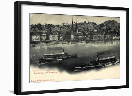 Luzern, Luzerner See, Dampfer Victoria Und Schweiz-null-Framed Giclee Print