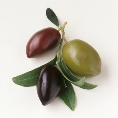 One Red, One Green and One Black Olive