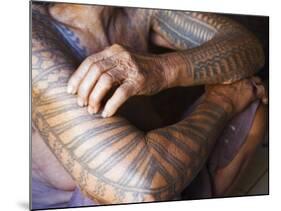 Luzon Island, Liglig Headhunters Village - Old Woman with Traditional Tattoo on Hands, Philippines-Christian Kober-Mounted Photographic Print