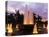 Luzon, Manila, Intramuros District - Rizal Park Fountain at Sunset, Philippines-Christian Kober-Stretched Canvas