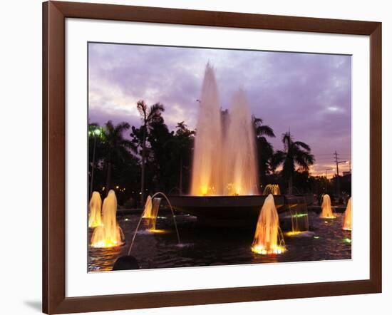 Luzon, Manila, Intramuros District - Rizal Park Fountain at Sunset, Philippines-Christian Kober-Framed Photographic Print