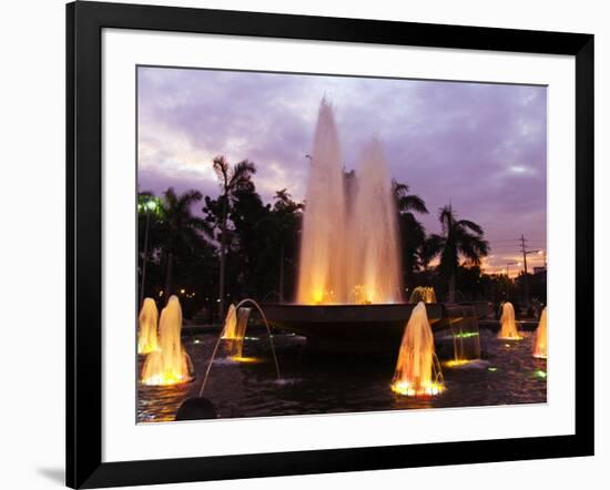 Luzon, Manila, Intramuros District - Rizal Park Fountain at Sunset, Philippines-Christian Kober-Framed Photographic Print