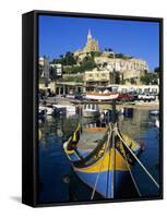 Luzzu Fishing Boat, Mgarr Harbour, Gozo, Malta, Mediterranean, Europe-Stuart Black-Framed Stretched Canvas