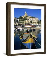 Luzzu Fishing Boat, Mgarr Harbour, Gozo, Malta, Mediterranean, Europe-Stuart Black-Framed Photographic Print