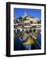 Luzzu Fishing Boat, Mgarr Harbour, Gozo, Malta, Mediterranean, Europe-Stuart Black-Framed Photographic Print