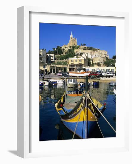 Luzzu Fishing Boat, Mgarr Harbour, Gozo, Malta, Mediterranean, Europe-Stuart Black-Framed Photographic Print