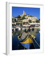 Luzzu Fishing Boat, Mgarr Harbour, Gozo, Malta, Mediterranean, Europe-Stuart Black-Framed Photographic Print