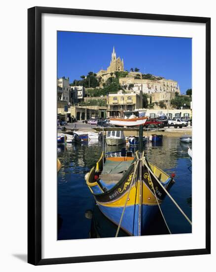 Luzzu Fishing Boat, Mgarr Harbour, Gozo, Malta, Mediterranean, Europe-Stuart Black-Framed Photographic Print