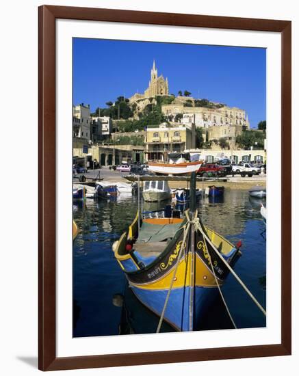 Luzzu Fishing Boat, Mgarr Harbour, Gozo, Malta, Mediterranean, Europe-Stuart Black-Framed Photographic Print