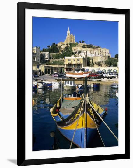 Luzzu Fishing Boat, Mgarr Harbour, Gozo, Malta, Mediterranean, Europe-Stuart Black-Framed Photographic Print