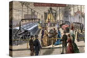 Lyall's Positive Motion Looms in Machinery Hall, Centennial Exposition Philadelphia, 1876-null-Stretched Canvas