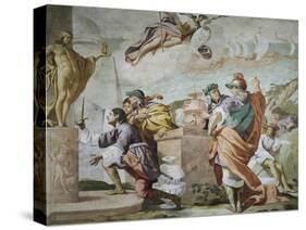 Lycaon, Antenor's Son, Consecrating Apollo's Dagger in Delphi, Episode of Myth of Antenor, 1650-Luca Ferrari-Stretched Canvas