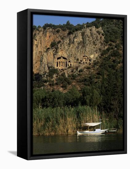 Lycian Rock Tombs, Carian, Dalyan, Mugla Province, Anatolia, Turkey, Eurasia-Jane O'callaghan-Framed Stretched Canvas