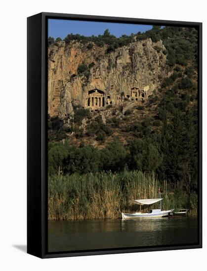 Lycian Rock Tombs, Carian, Dalyan, Mugla Province, Anatolia, Turkey, Eurasia-Jane O'callaghan-Framed Stretched Canvas