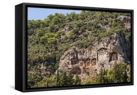 Lycian tombs, Dalyan, Mugla Province, Anatolia, Turkey, Asia Minor, Eurasia-Matthew Williams-Ellis-Framed Stretched Canvas