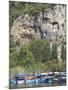 Lycian Tombs of Dalyan with Boats Below, Dalyan, Anatolia, Turkey, Asia Minor, Eurasia-Sakis Papadopoulos-Mounted Photographic Print