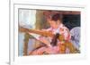 Lydia at the Cord Framework-Mary Cassatt-Framed Premium Giclee Print