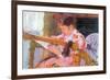 Lydia at the Cord Framework-Mary Cassatt-Framed Premium Giclee Print