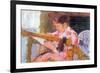 Lydia at the Cord Framework-Mary Cassatt-Framed Premium Giclee Print